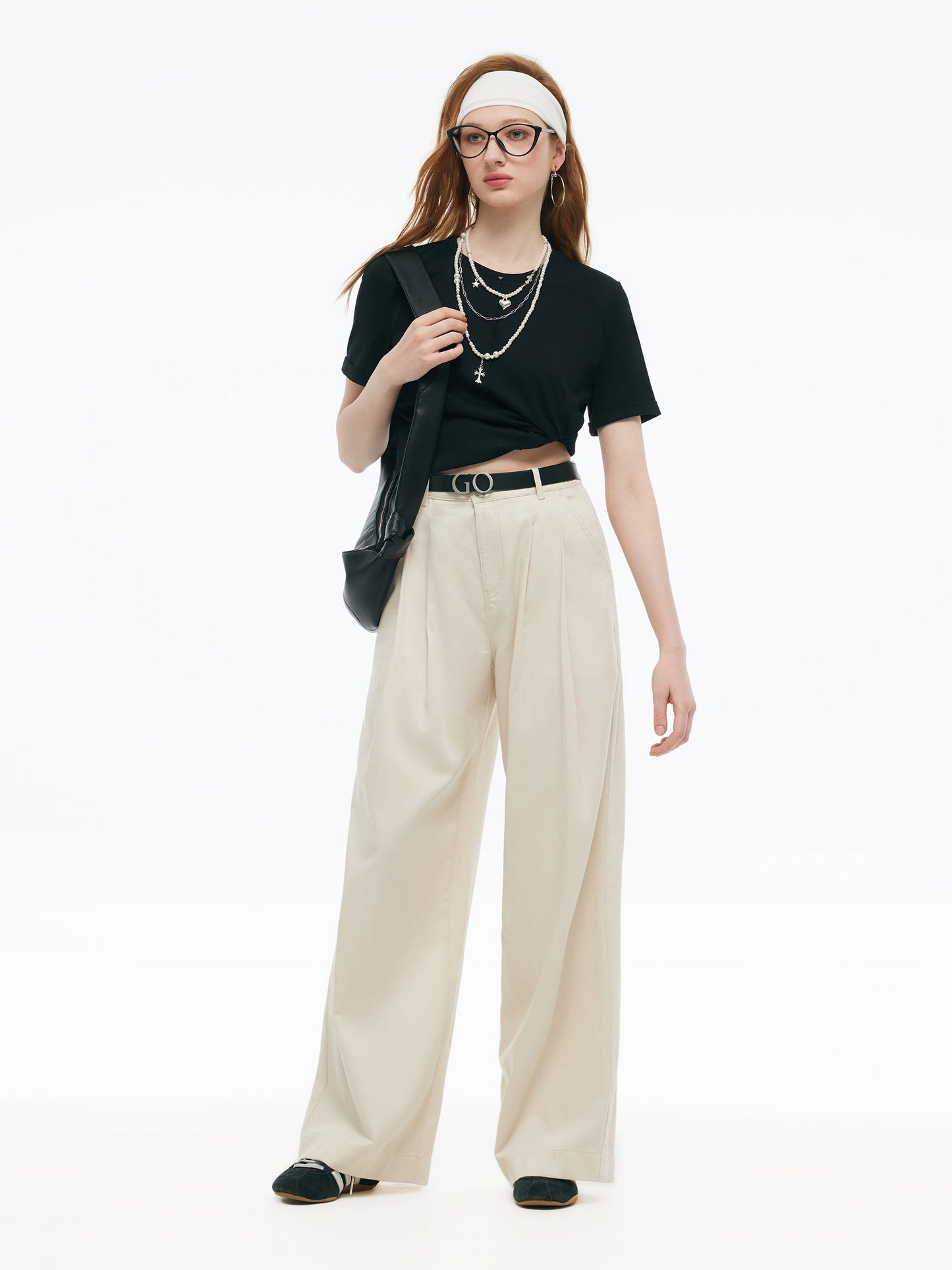 Tencel Blend Adjustable Waist Women Wide Leg Jeans