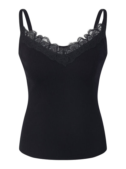 Triacetate Lyocell Blend Lace Trim Women Camisole