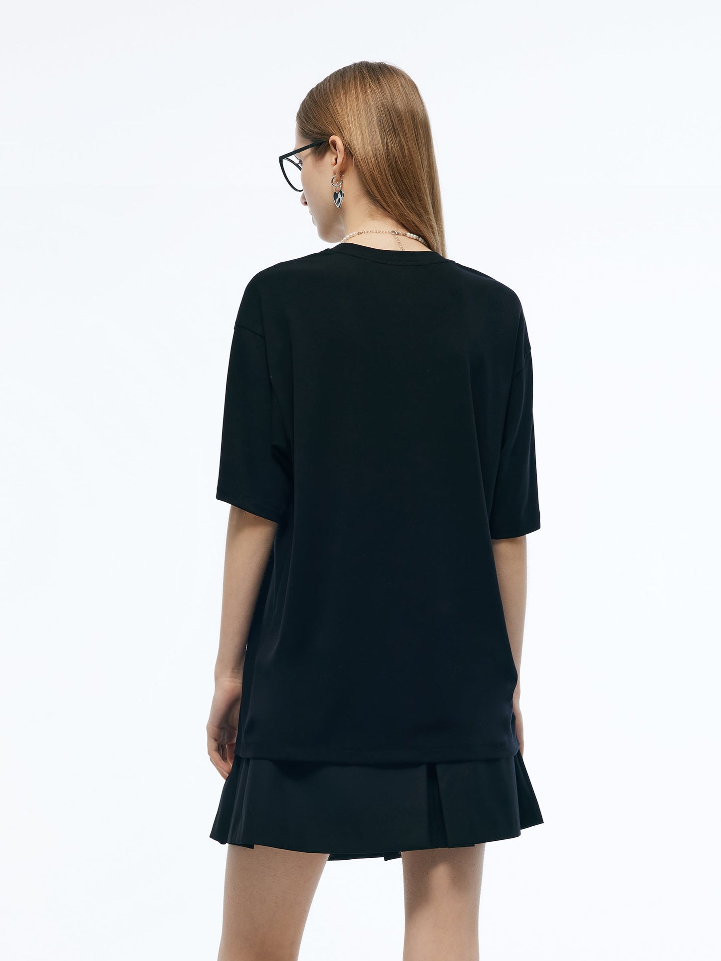 Tencel Blend Letter Print Unisex Loose T-Shirt