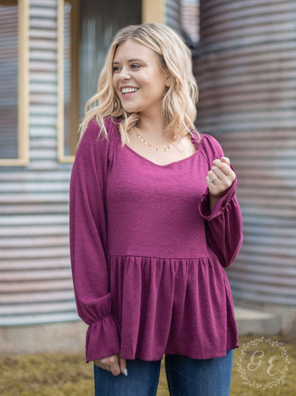 How 'Bout Those Ruffles Top - Boysenberry