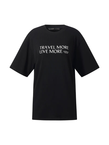 Tencel Blend Letter Print Unisex Loose T-Shirt