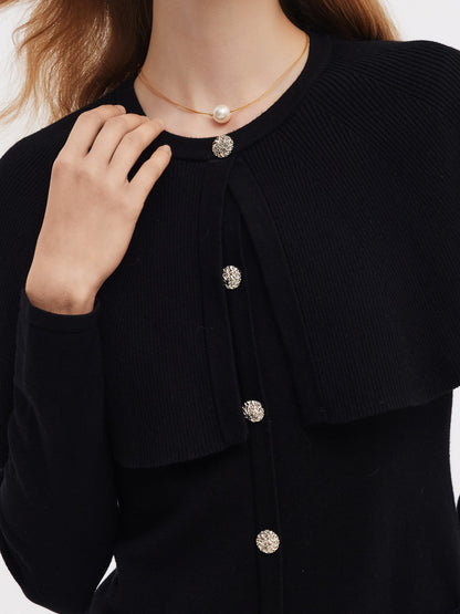 Tencel Blend Capelet Women Knit Mini Dress