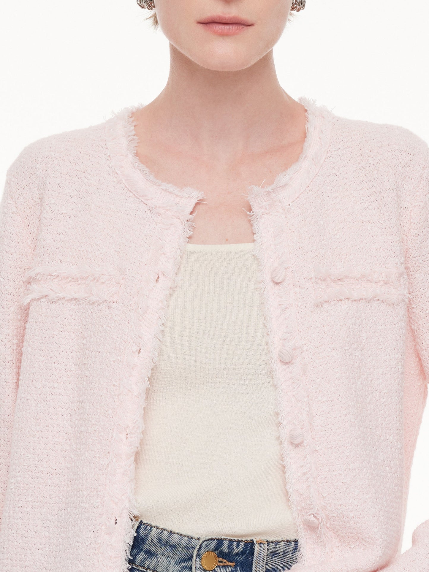 Frayed Edge Women Knit Cardigan