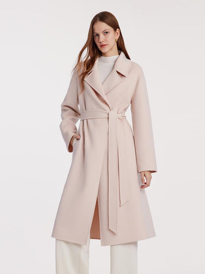 Pure Cashmere Double-Faced Women Coat With Belt