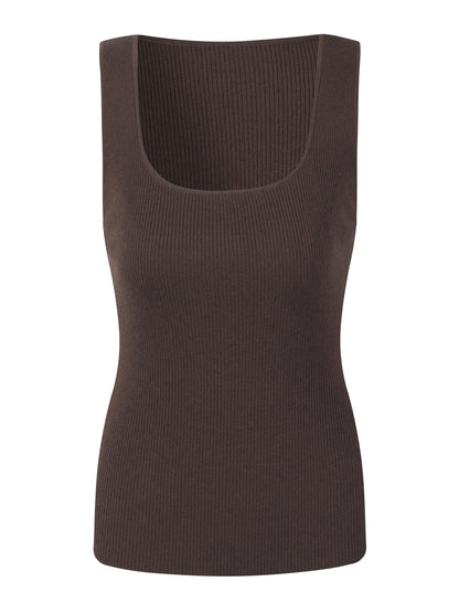 Square Neck Women Knit Tank Top