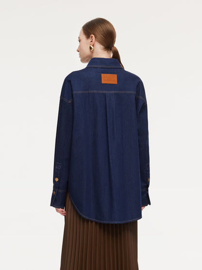 Denim Loose Fit H-Line Women Shirt