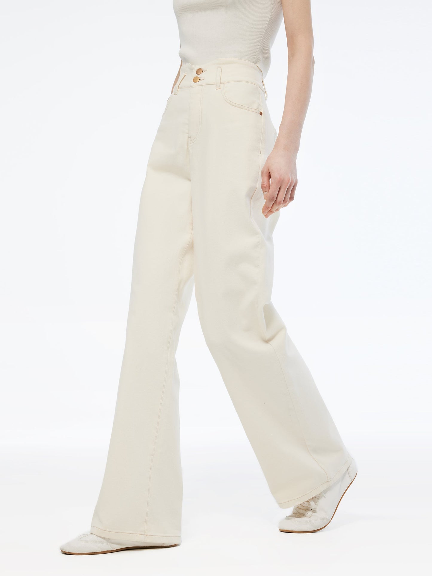Denim High Waisted Women Loose Fit Straight Jeans