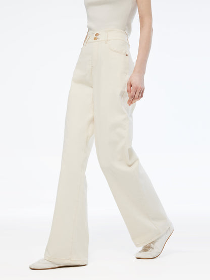 Denim High Waisted Women Loose Fit Straight Jeans