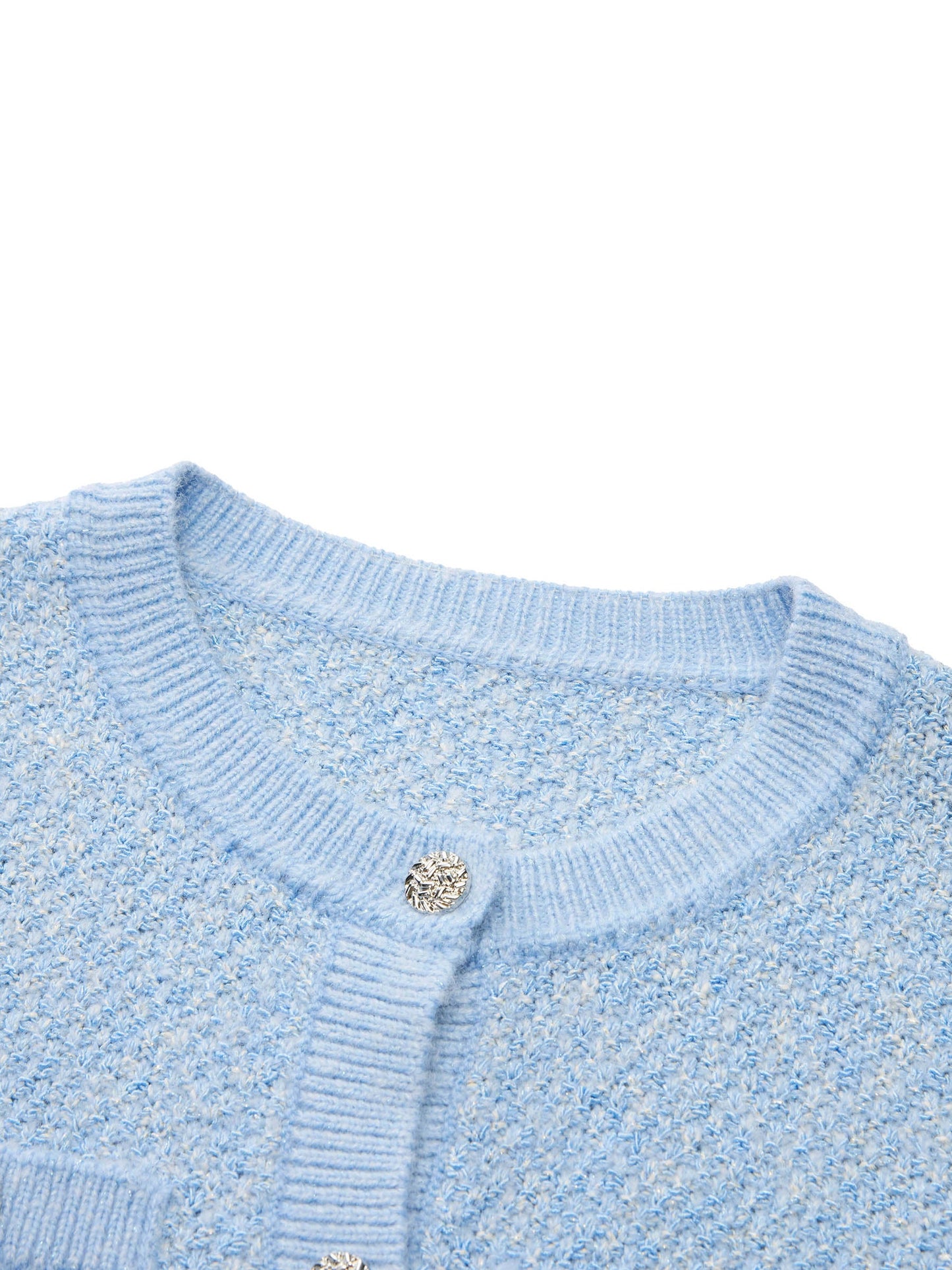 Round Neck Single-Breasted Women Cardigan