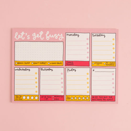 A5 notepad - week planner - let's get busy