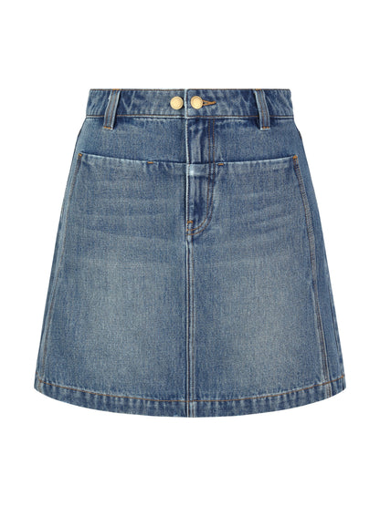 100% Cotton Denim Adjustable Waist Women Skirt
