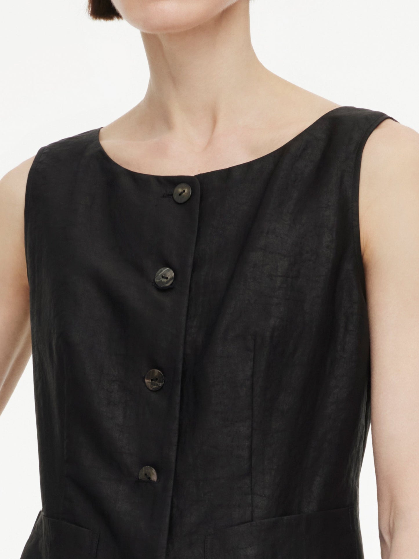 18MM Gambiered Canton Gauze Women H-Line Vest