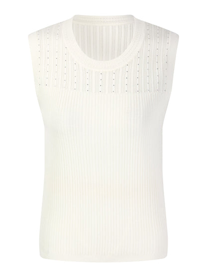 Lyocell Blend Rhinestone Women Knit Tank Top