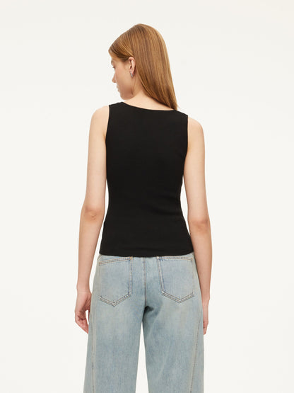 Square Neck Women Knit Tank Top