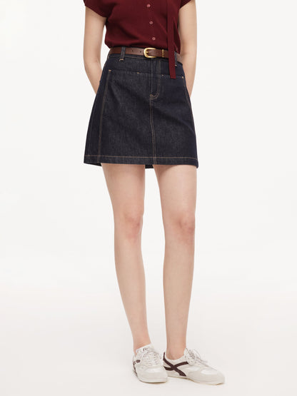 100% Cotton Denim Women A-Line Skirt