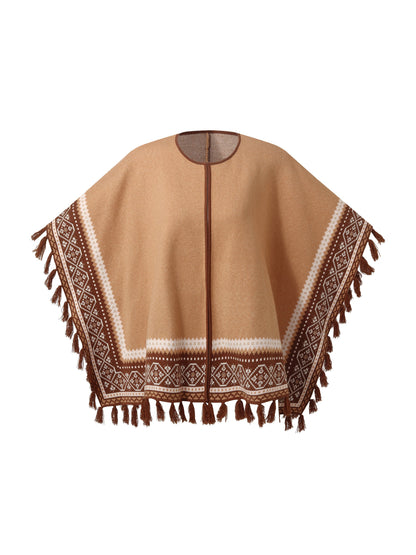 Loose Fringe Women Poncho Sweater