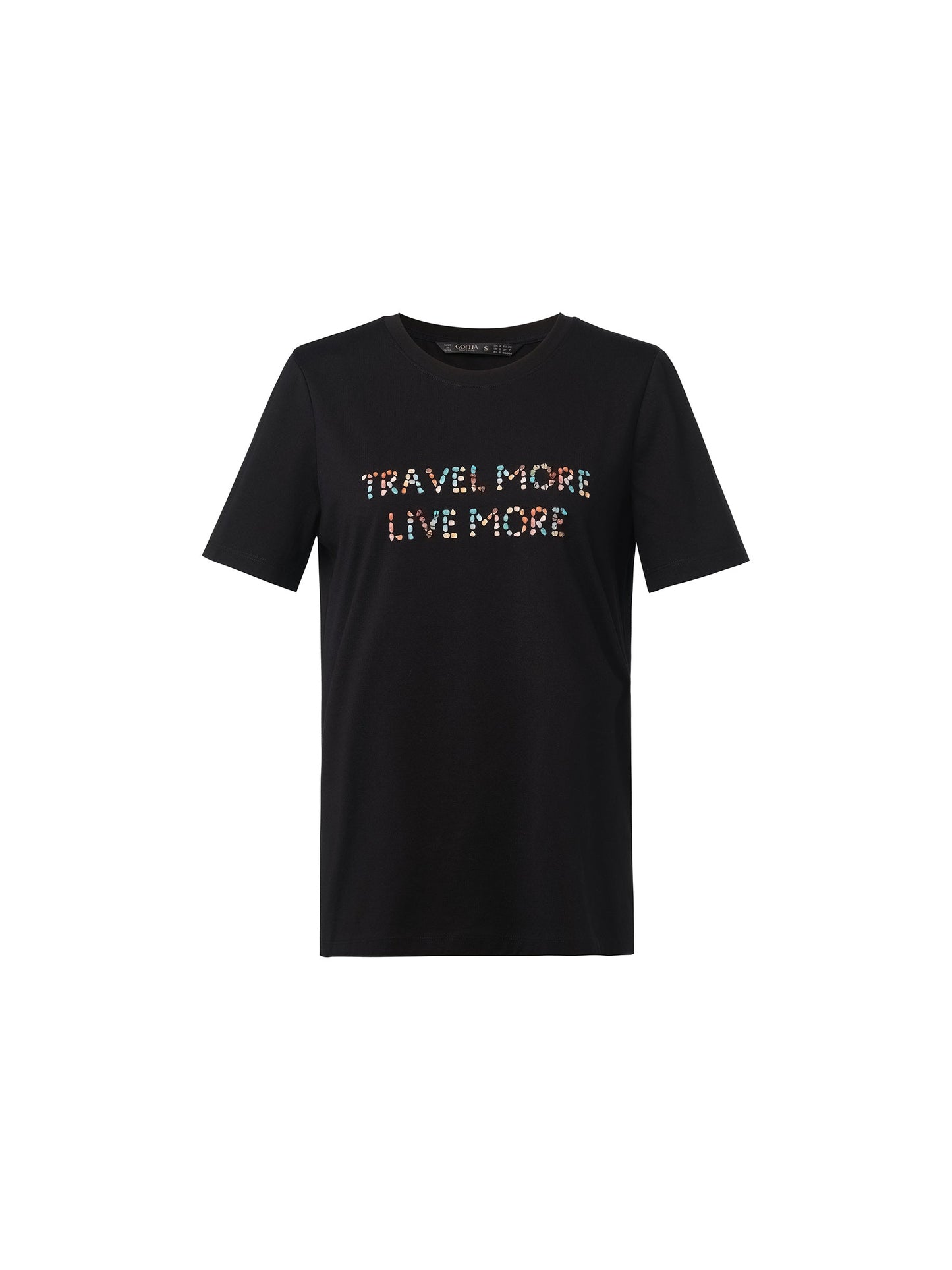 Cotton Beaded Letter Women T-Shirt