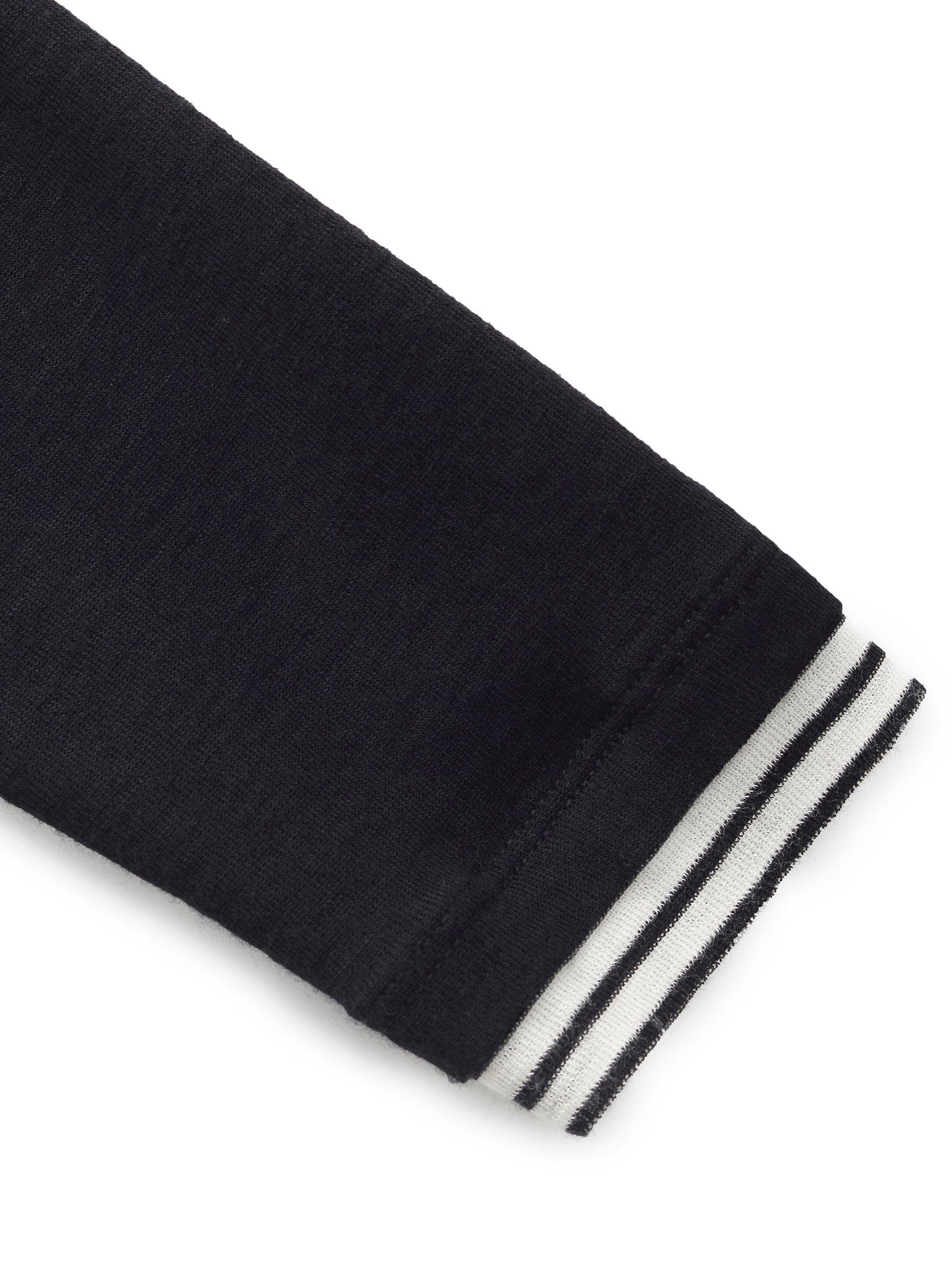 100% Wool Contrast Trim Women Knit Top