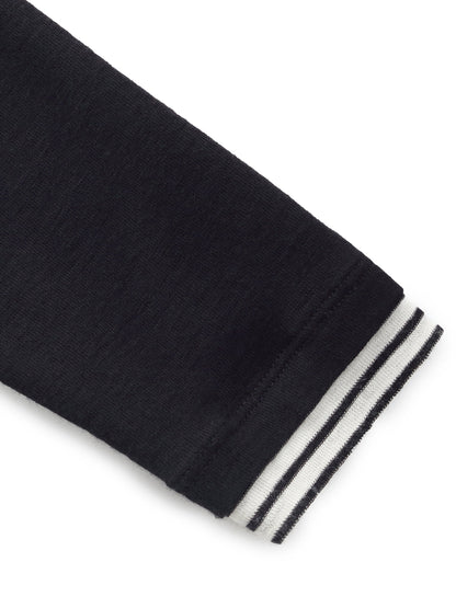 100% Wool Contrast Trim Women Knit Top