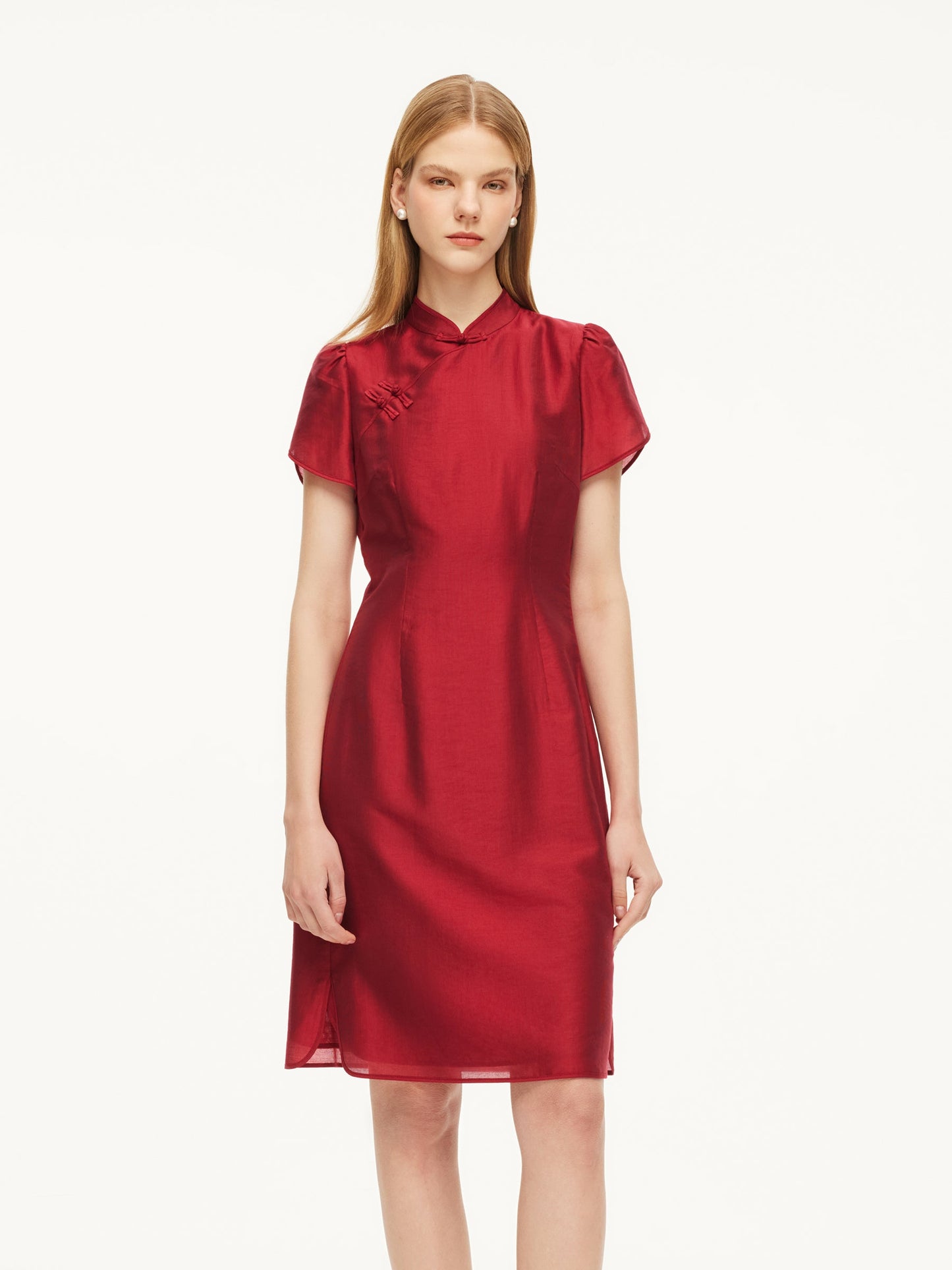 Tencel Blend Women Qipao Mini Dress