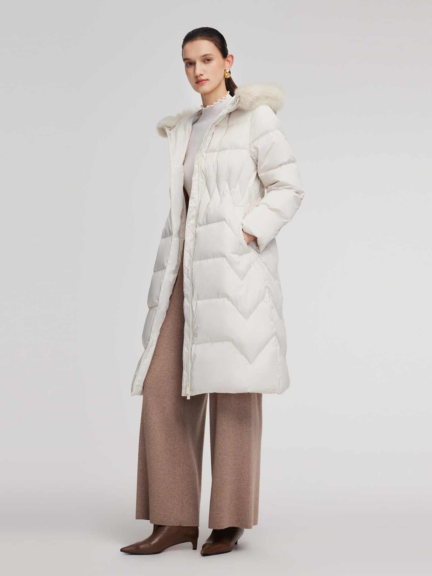 Gathered Waist Goose Down Garment