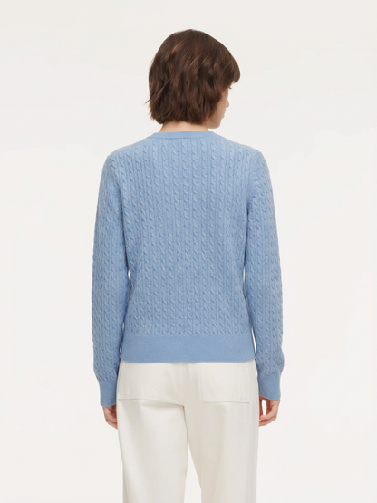100% Cotton Cable Knit Women Cardigan