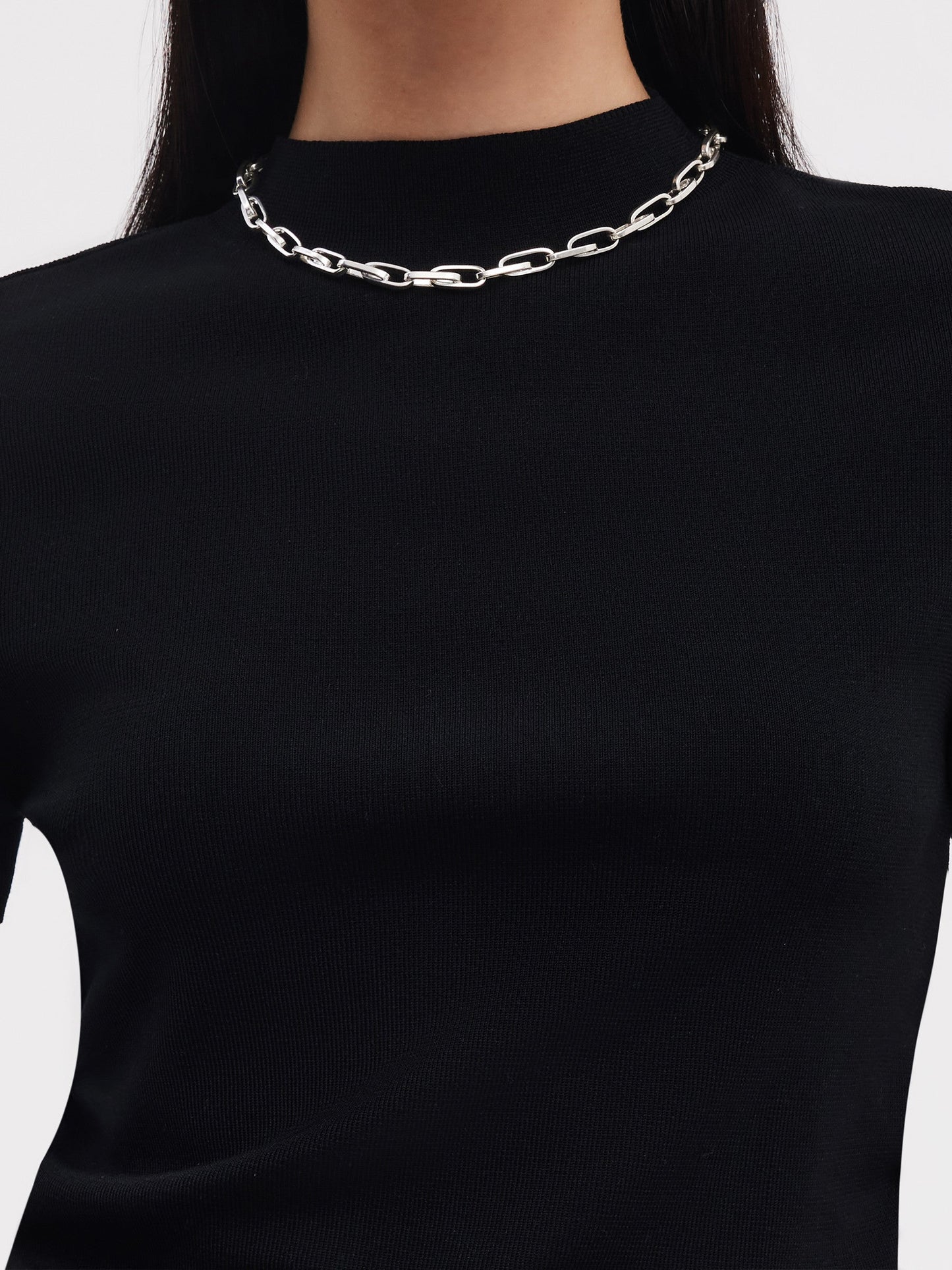 Tencel Acetate Blend Women Side Pleat Knit Top