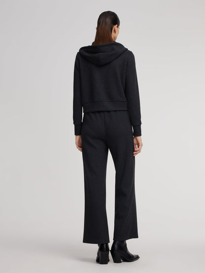 Drawstring Hooded Zip-Up Jacket And Pants Two-Piece Set