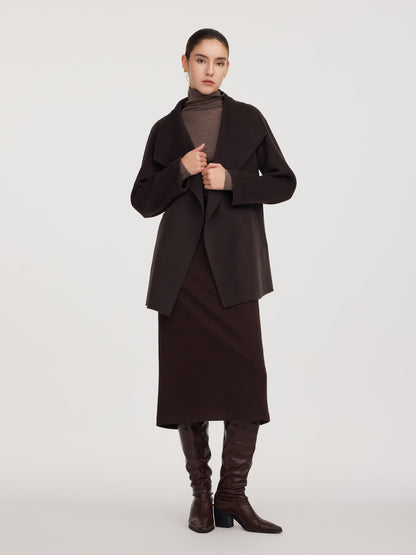 Back Slit Column Women Knit Skirt