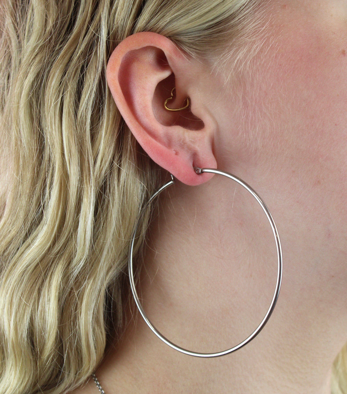 74mm Stainless Steel Hoop Earrings