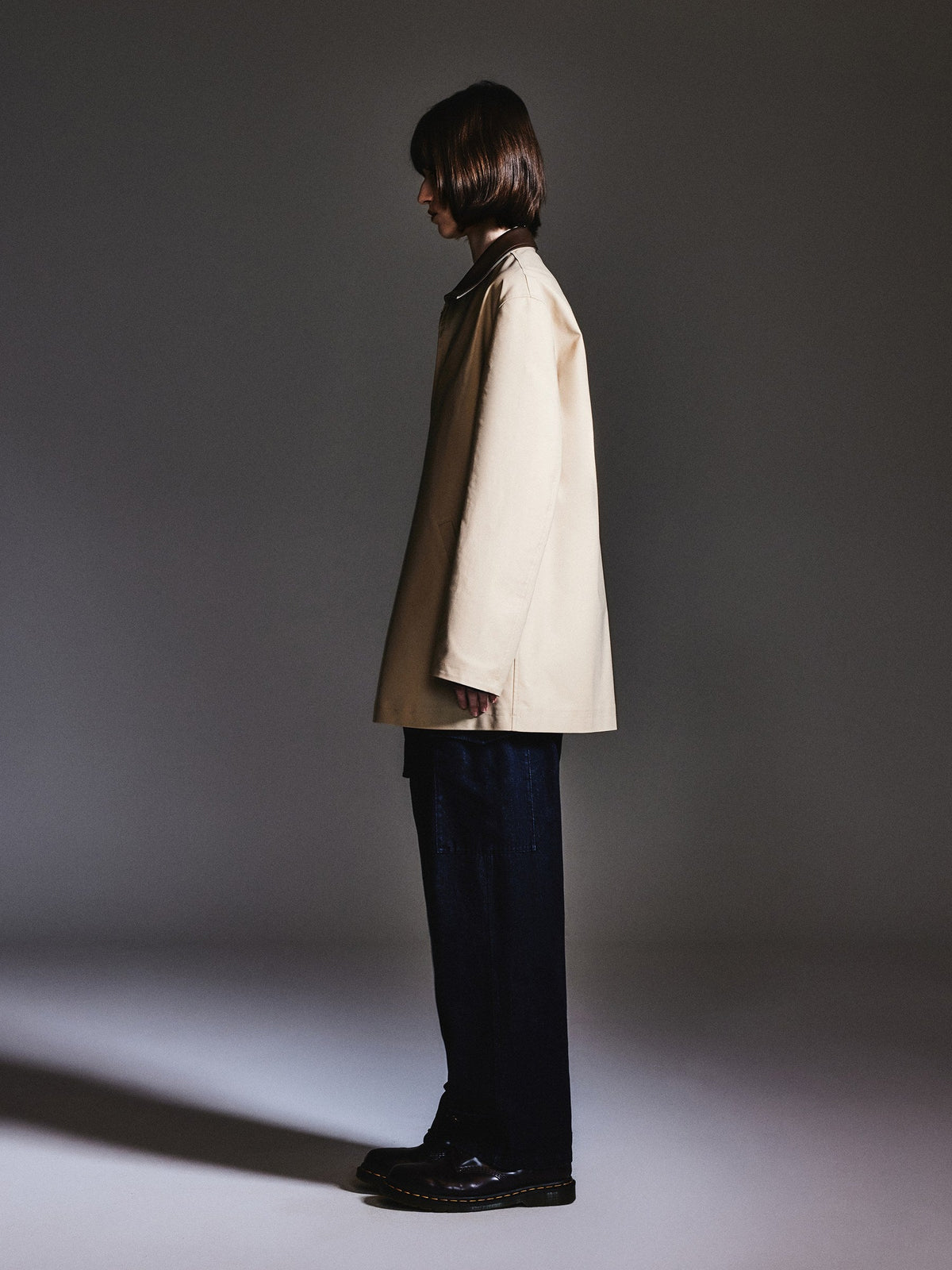 Loose Fit H-Line Zip-Up Unisex Mid-length Jacket