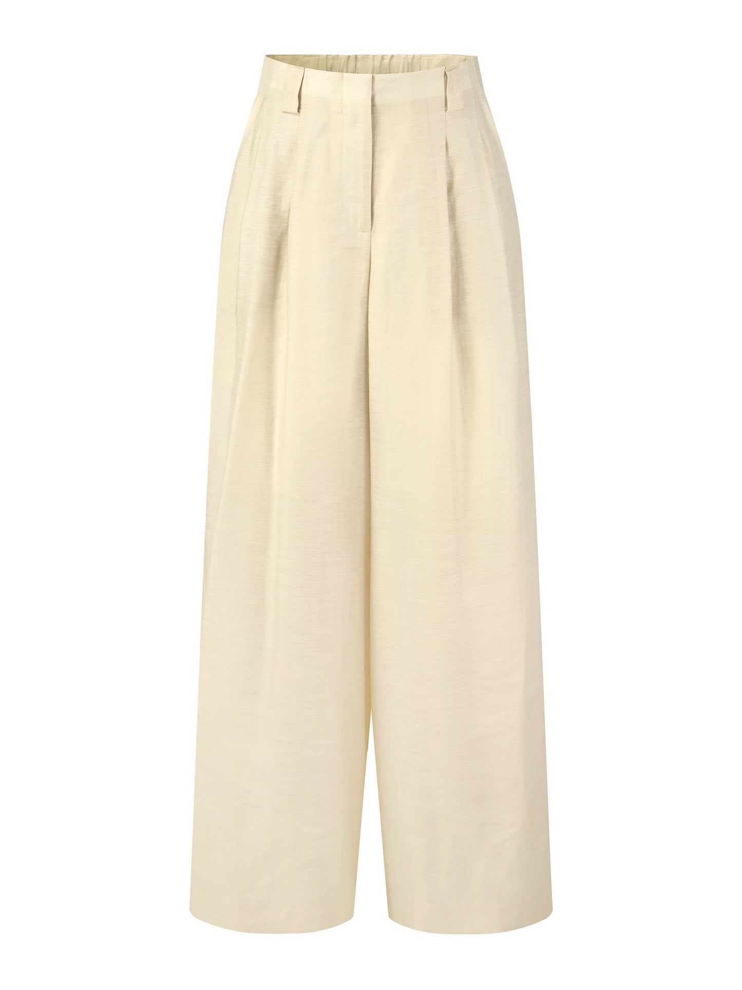 Tencel Acetate Linen Blend Women Straight Leg Pants