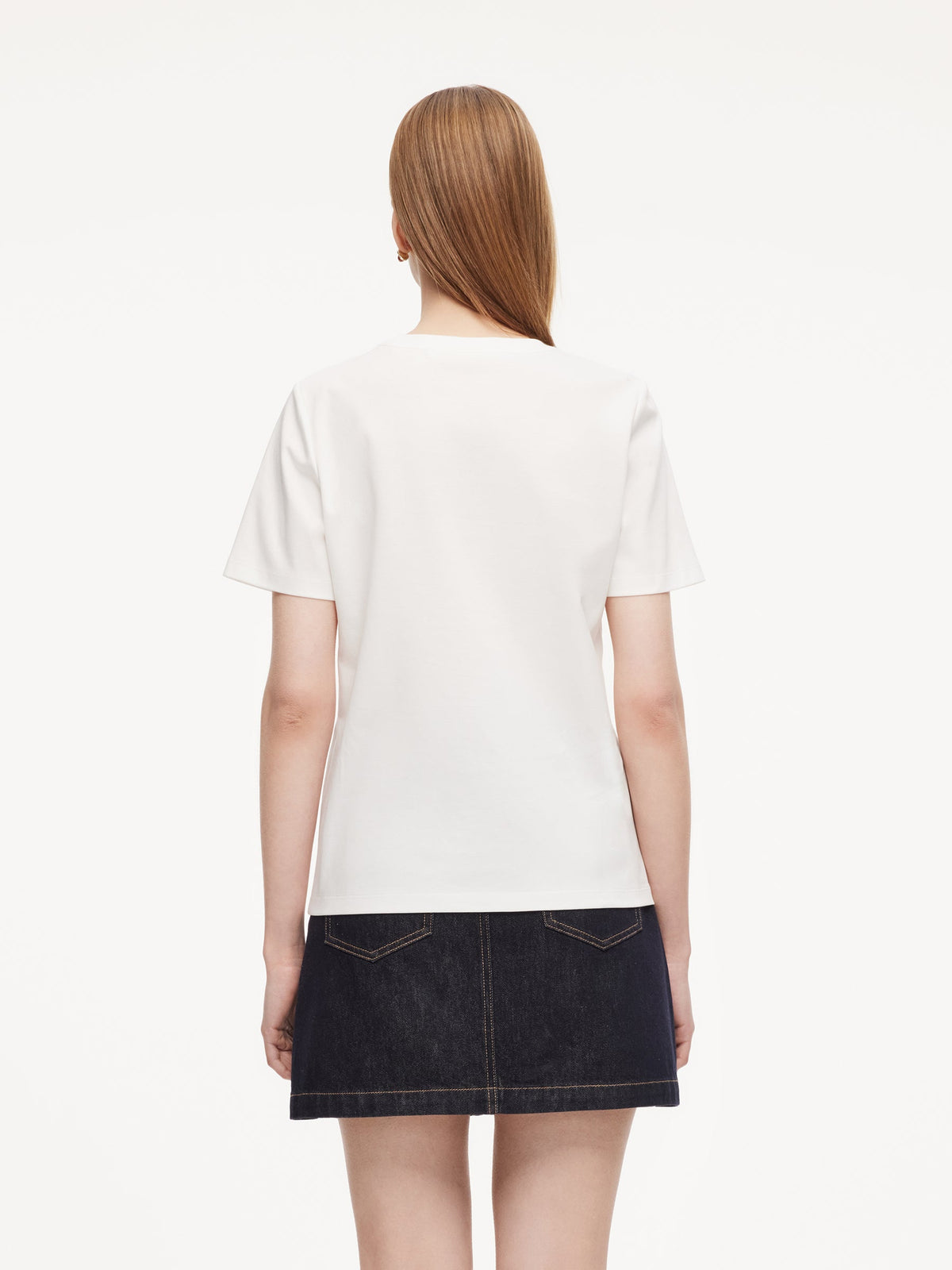 100% Cotton Beaded Letter Women T-Shirt