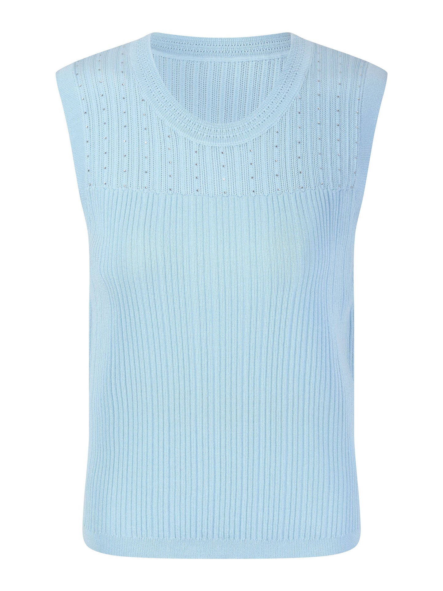 Lyocell Blend Rhinestone Women Knit Tank Top