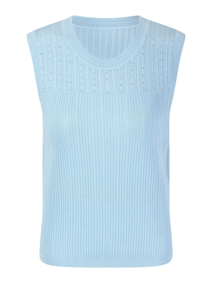 Lyocell Blend Rhinestone Women Knit Tank Top