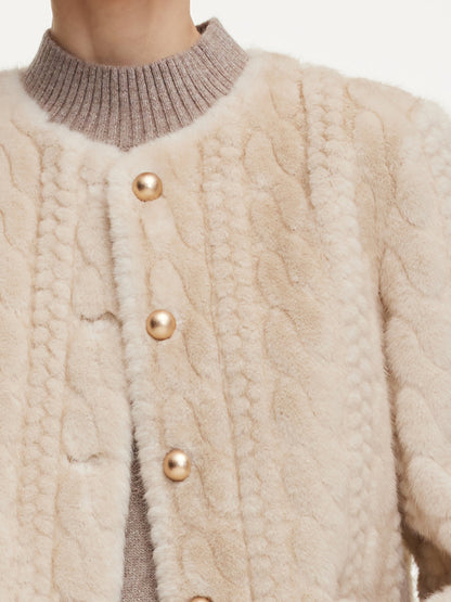 Eco-friendly Faux Fur Textured Women Coat
