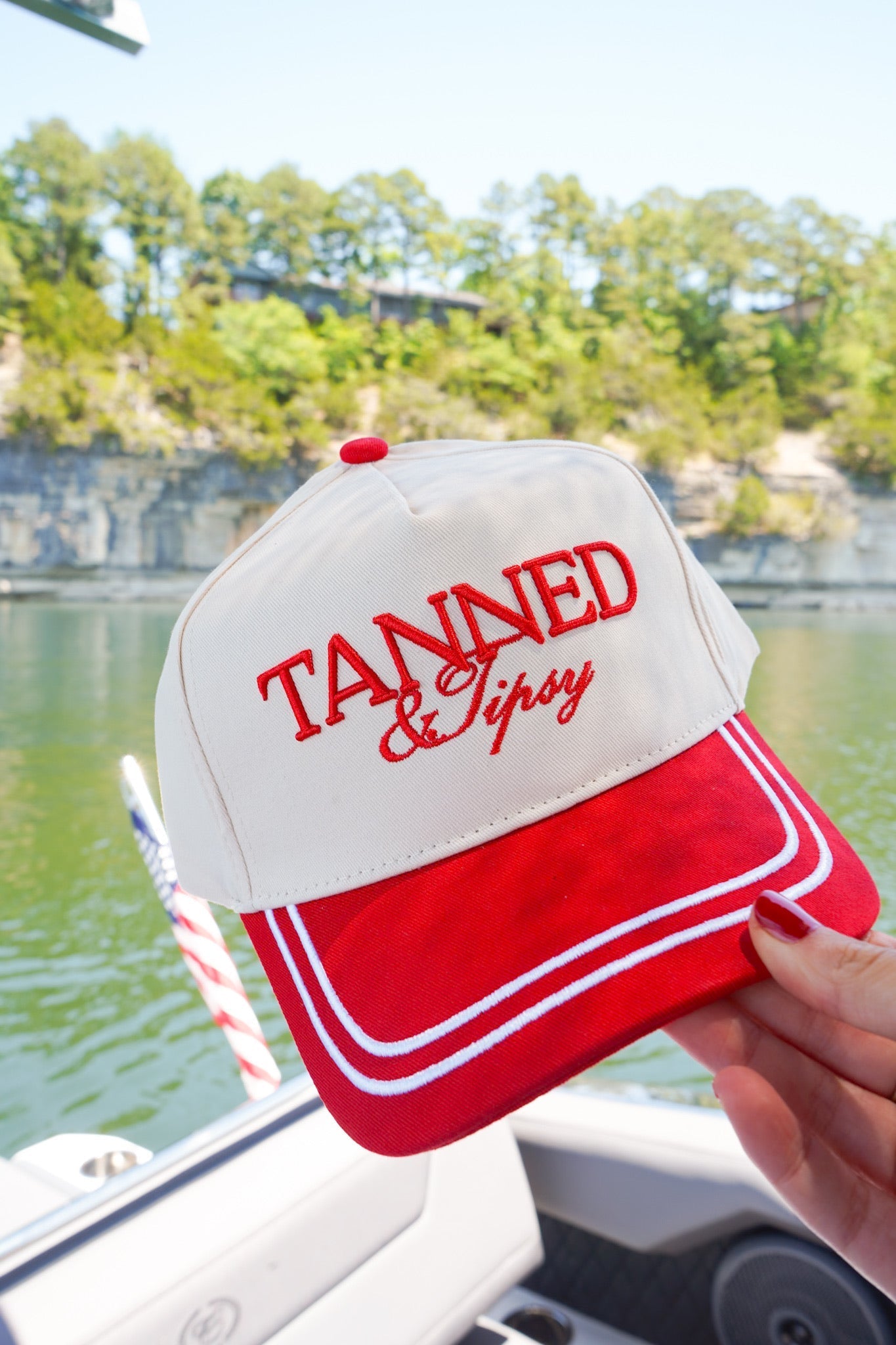 Tanned & Tipsy - Red Vintage Trucker Hat