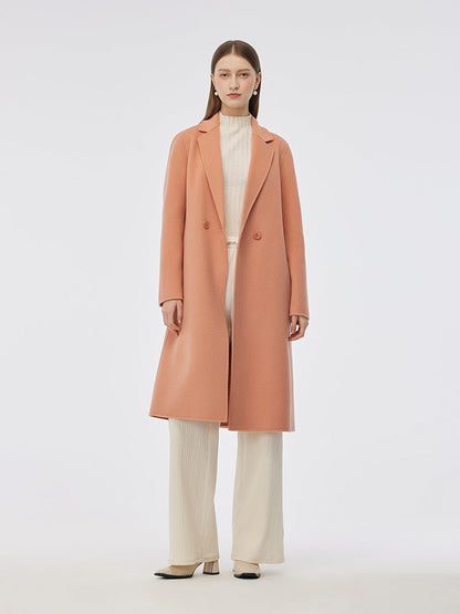 100% Wool Double-Faced Back Slit Women Overcoat