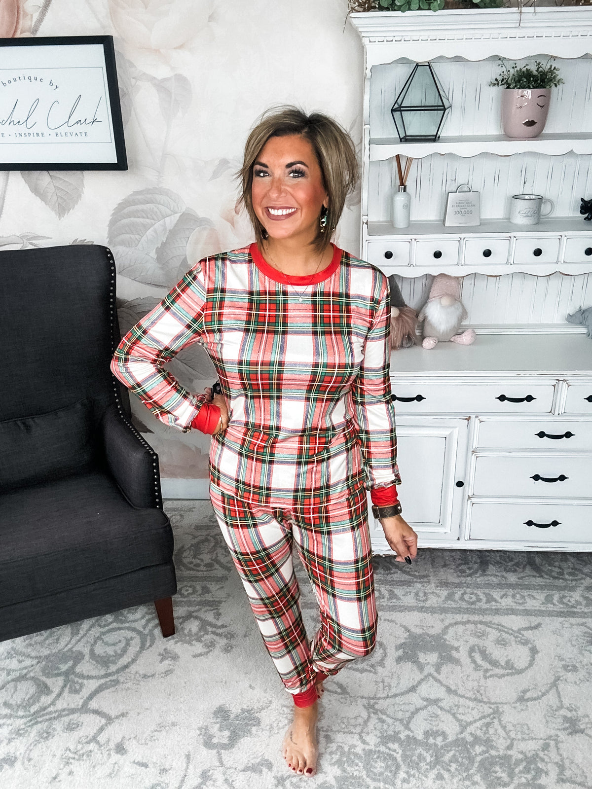 Mrs. Claus Plaid Christmas Pajamas