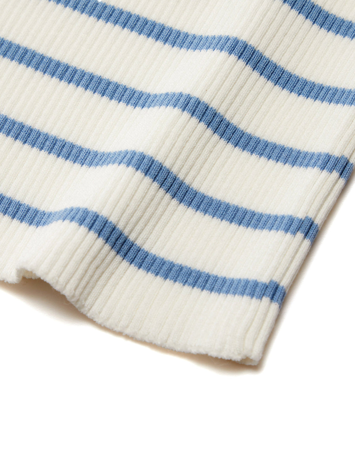 Lyocell Blend Stripe Square Neck Women Knit Top