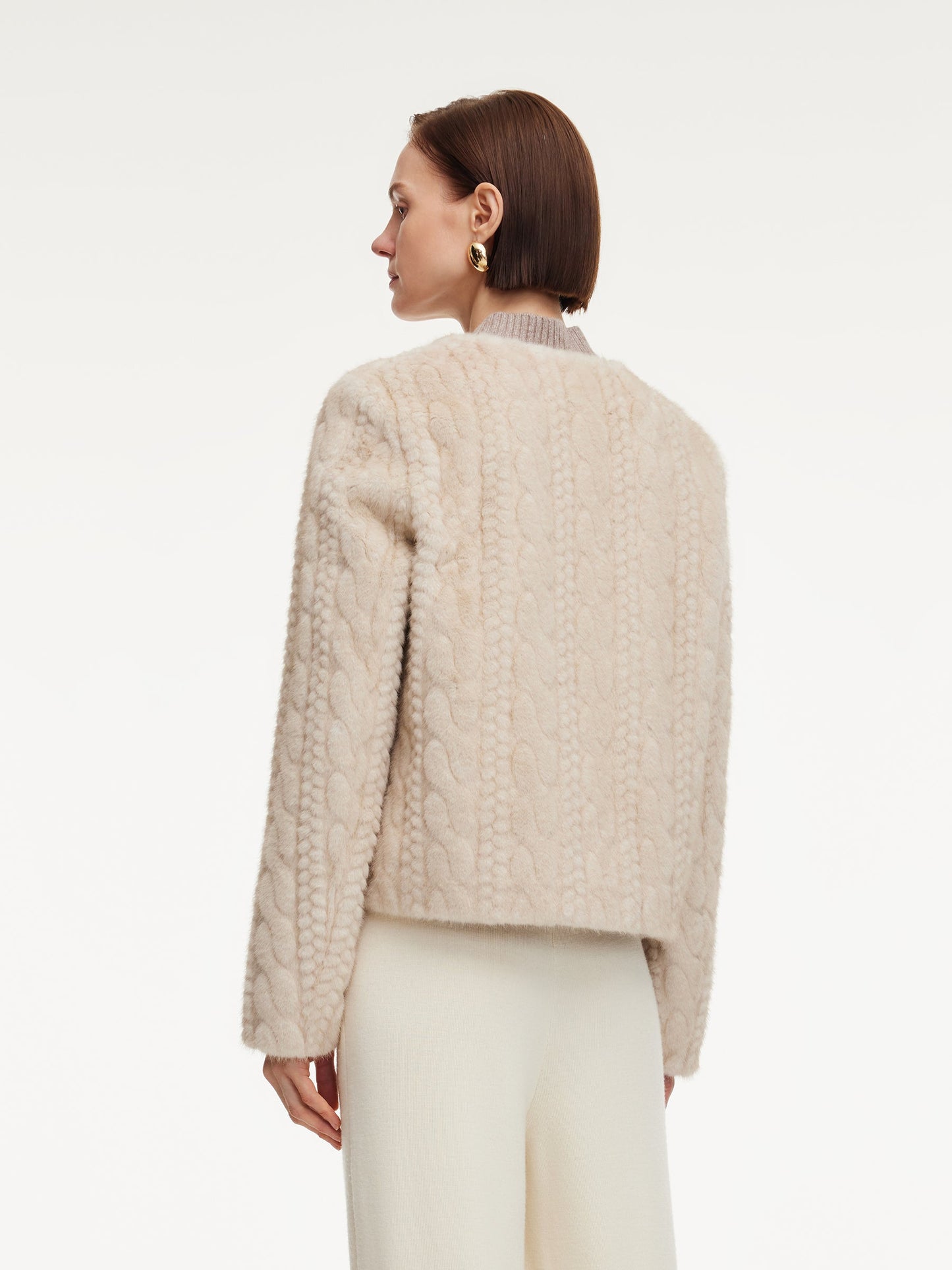 Eco-friendly Faux Fur Textured Women Coat