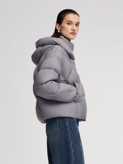 Lightweight Windproof Hooded Goose Down Jacket