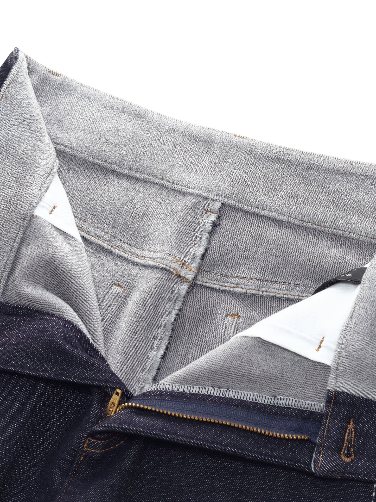 Denim High-Waisted Fleece Lined Women Folded Jeans