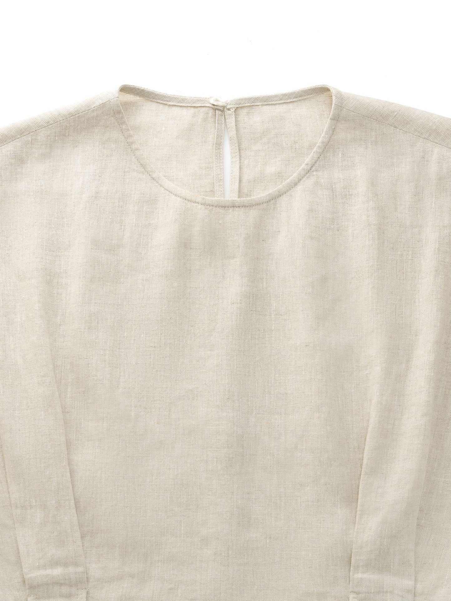 100% Linen Blouse And Pants Two-Piece Set