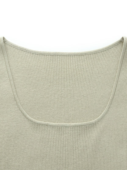 Square Neck Women Knit Tank Top
