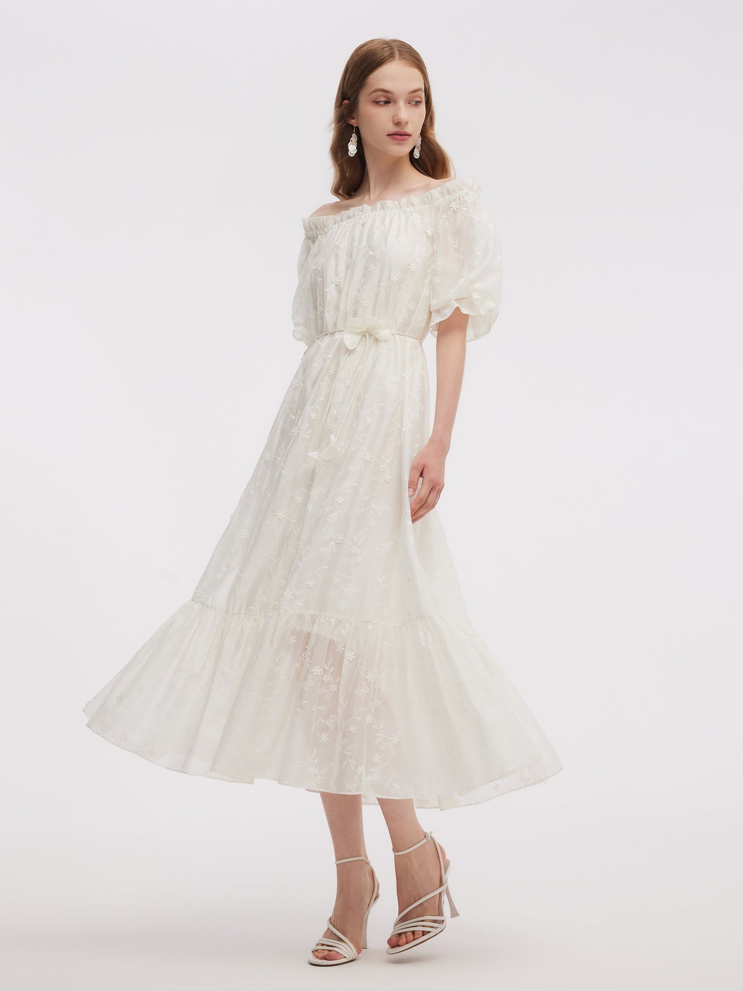 Tencel Blend Embroidered Women Maxi Dress