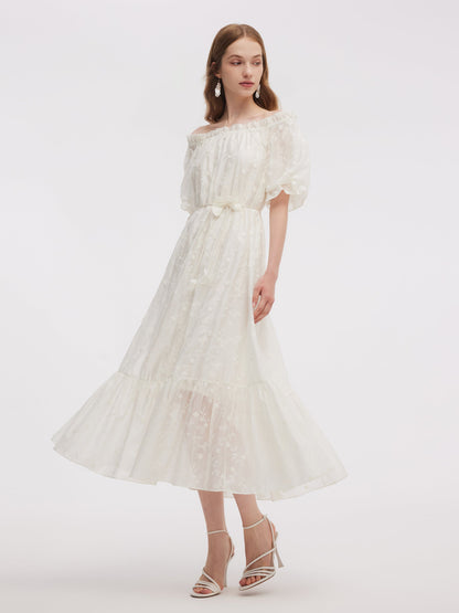 Tencel Blend Embroidered Women Maxi Dress