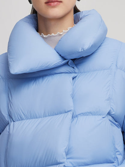 Windproof Lightweight Wide Lapel Goose Down Jacket