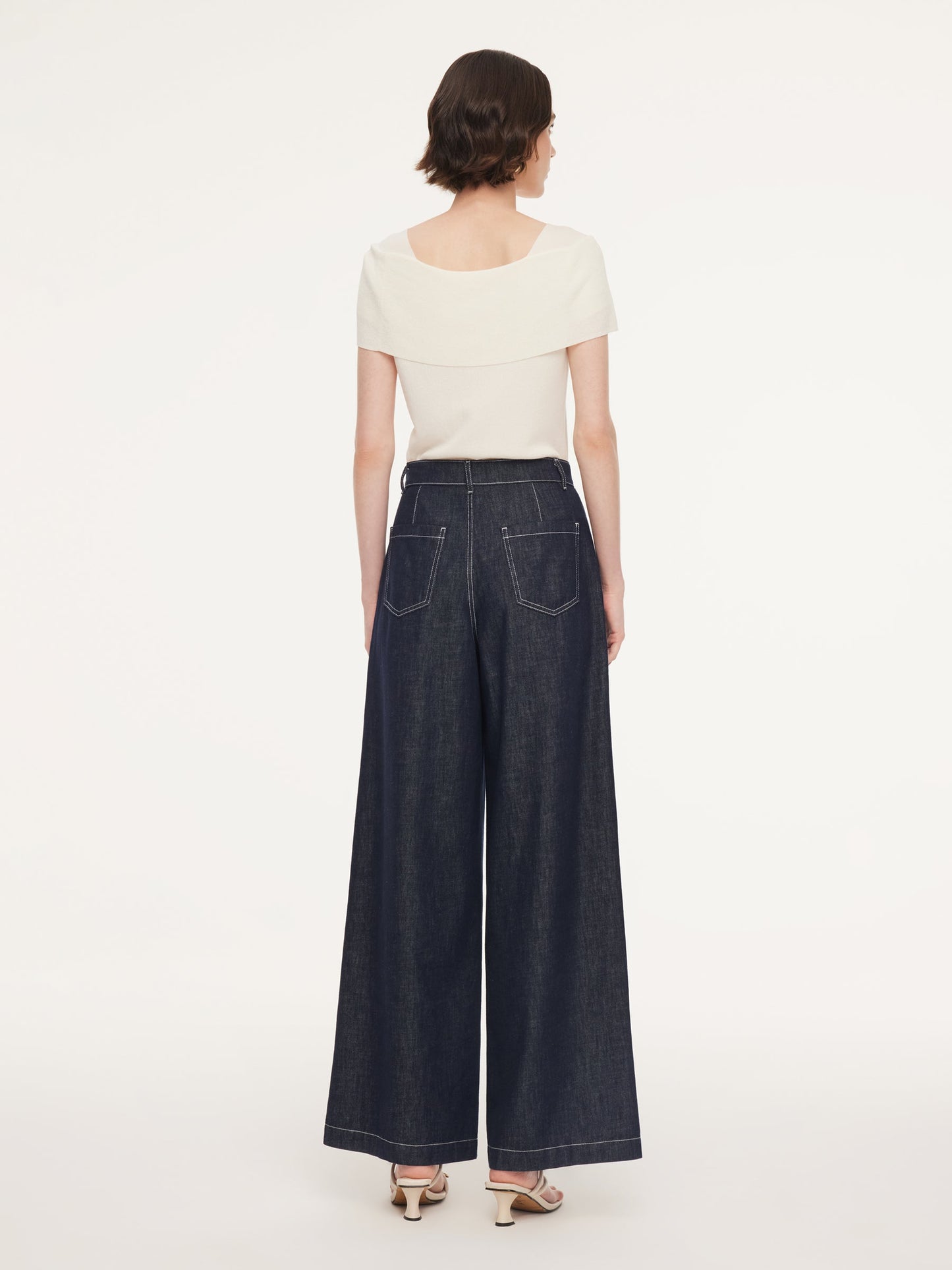 100% Cotton Denim Straight Wide Leg Women Jeans