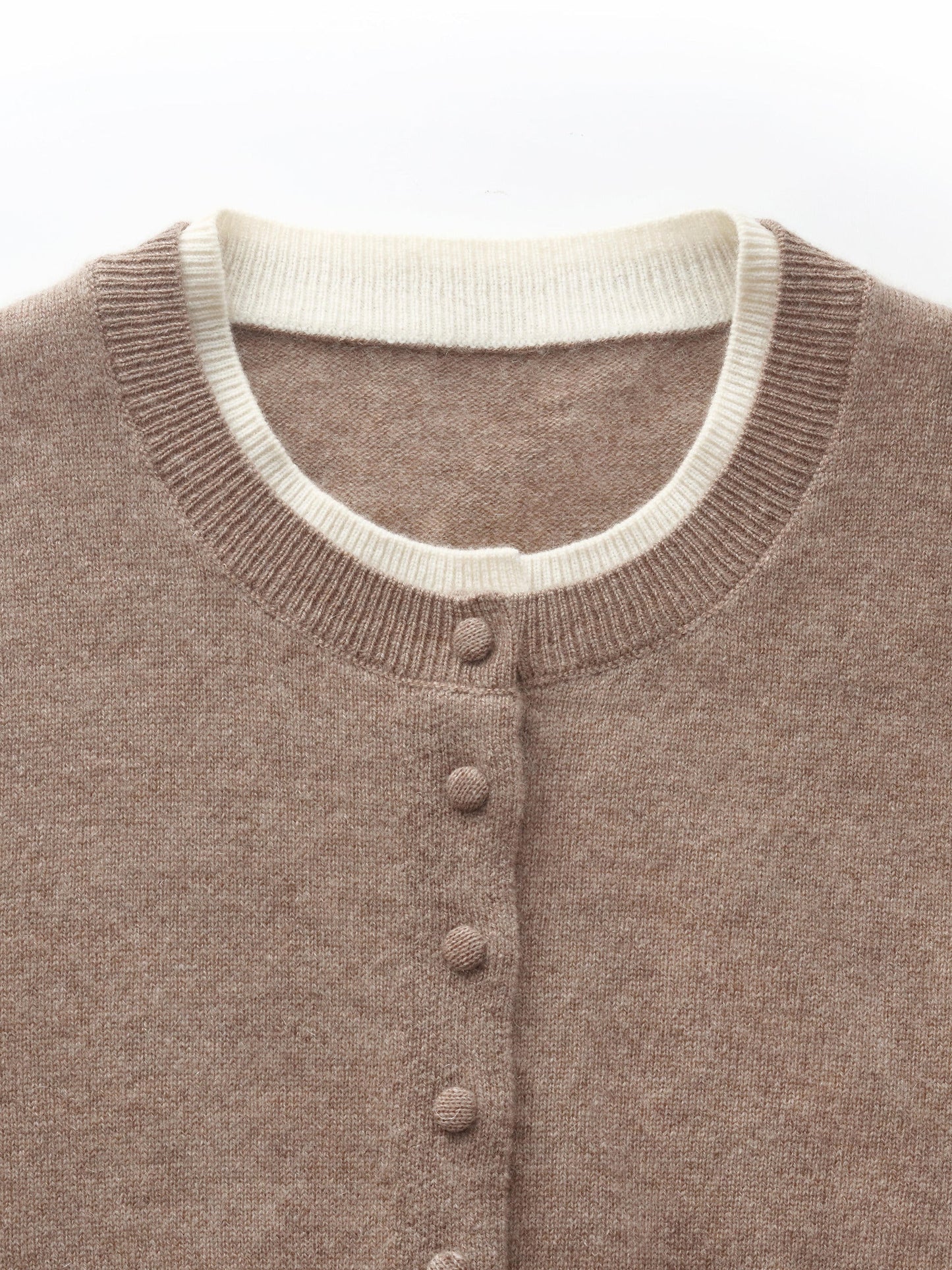 100% Cashmere Faux Two-Piece Women Cardigan